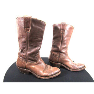Stewart Boot Company Brown Leather Handmade Cowboy Western Boots Men 8.5D/EEE